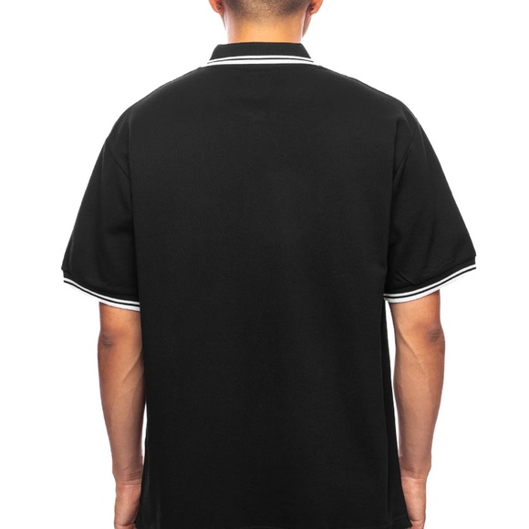 Needles Stripe Collar Embroidered Butterfly Polo In Black - Size  S/ M/L - Picture 3 of 14